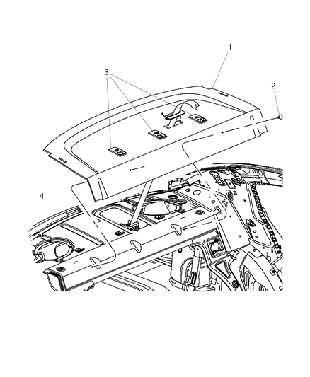 2008 Dodge Avenger Rear Shelf Panel Diagram