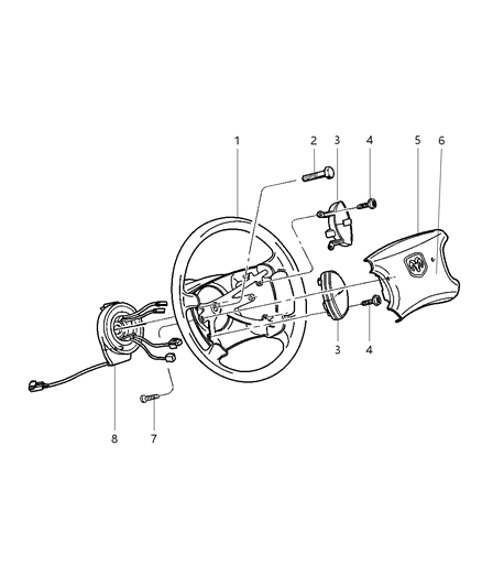 2001 Dodge Ram Wagon Steering Wheel Diagram