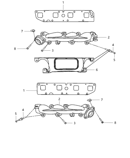 2011 Ram 1500 Exhaust Manifolds & Heat Shields Diagram 3