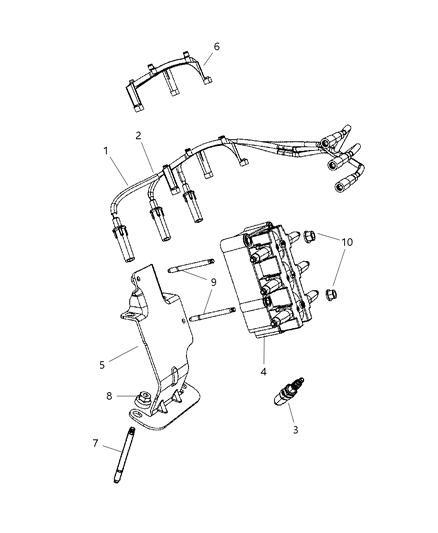 2010 Jeep Wrangler Spark Plugs, Ignition Wires, Ignition Coil Diagram