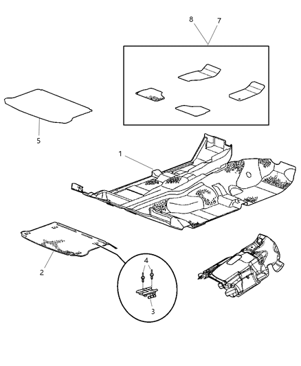 2007 Jeep Liberty Carpet-Front Floor Diagram for 5JH18ZJ8AG