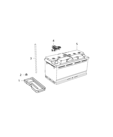 2016 Jeep Grand Cherokee Battery, Tray, And Support Diagram 1