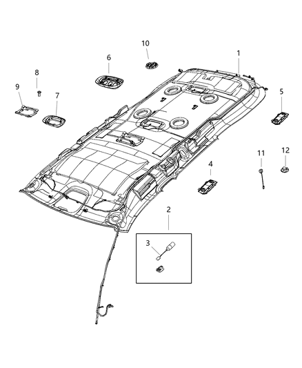 2020 Dodge Durango Headliners Diagram