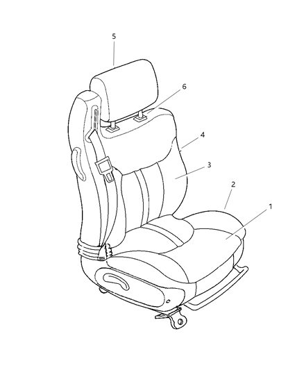 2004 Chrysler Sebring Front Seat Cushion Diagram for YK241DVAA