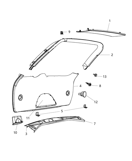 2014 Jeep Grand Cherokee Cover-LIFTGATE SCUFF Diagram for 1GG75BD3AE