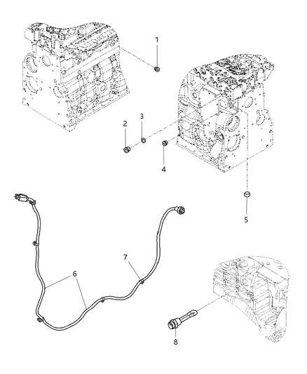 2007 Dodge Ram 3500 Plug-Cylinder Block Diagram for 68003517AA