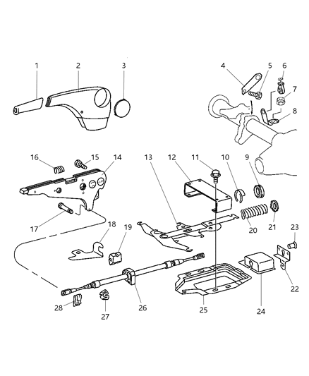 2006 Dodge Sprinter 3500 Parking Brake Lever Assembly Diagram