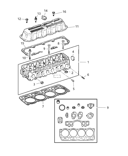 1998 Dodge Dakota Cylinder Head Diagram 1