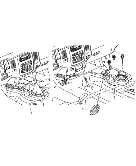 2005 Dodge Ram 1500 Floor Console Diagram 2