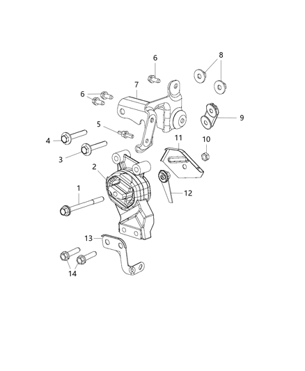 2019 Ram 1500 Shield-Engine Mount Diagram for 52122418AD