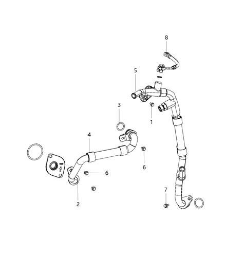 2019 Ram 3500 Water Outlet Vent Diagram for 68444243AA