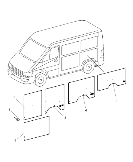 2004 Dodge Sprinter 3500 Inner Panel, Hard Fiber Diagram