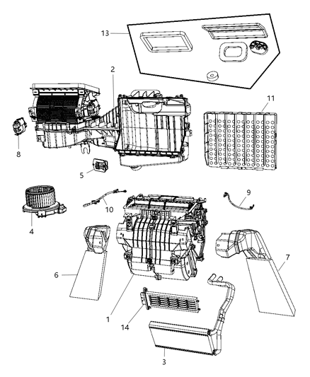 2008 Jeep Wrangler Housing-Blower Motor Diagram for 68004217AA