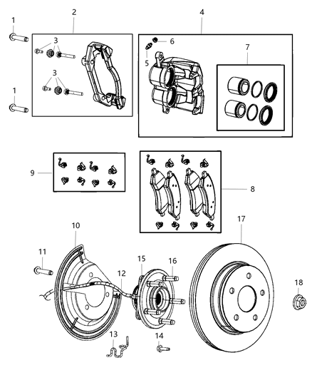 2019 Ram 1500 CALIPER-Disc Brake Diagram for 68412552AB