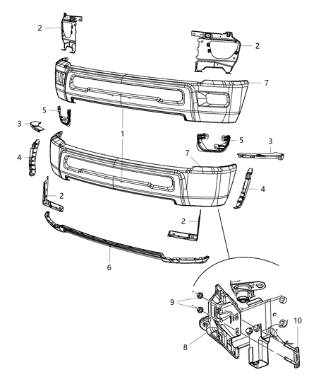 2015 Ram 3500 Bumper, Front Diagram