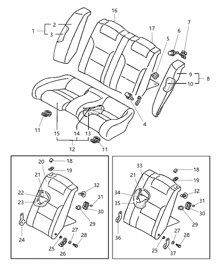 1999 Chrysler Sebring Coupe Rear Seat Diagram