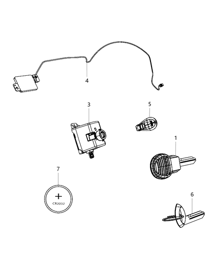 2010 Dodge Ram 3500 Receiver Modules, Keys & Key Fob Diagram