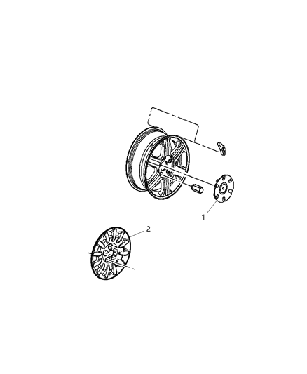 2006 Chrysler Pacifica Wheel Center Cap Diagram for 1EH67PAKAA