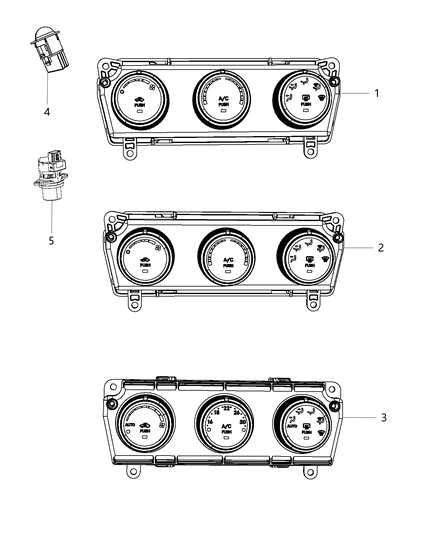 2018 Jeep Wrangler JK (Previous-generation) A/C & Heater Controls Diagram