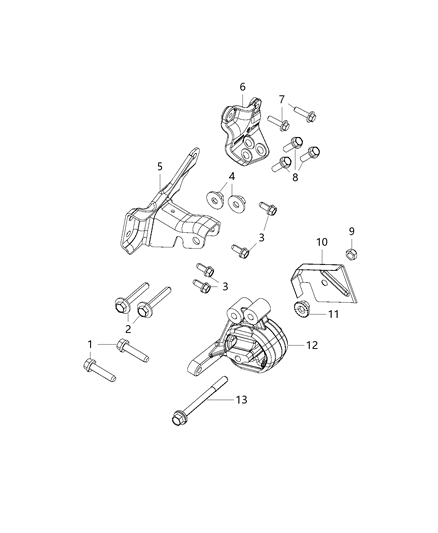 2014 Ram 1500 Engine Mounting Left Side - Diagram 3