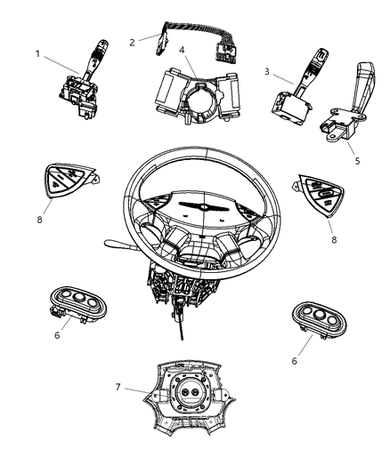 2010 Dodge Journey Switches - Steering Column & Wheel Diagram