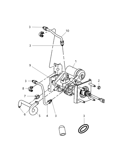 2010 Dodge Ram 3500 Cab Chassis Hydro-Booster, Power Brake Diagram