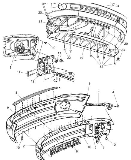 2005 Dodge Ram 1500 RETAINER-FASCIA Diagram for 5029625AB