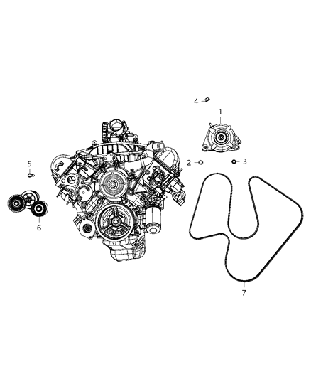 2010 Jeep Commander Generator/Alternator & Related Parts Diagram 1