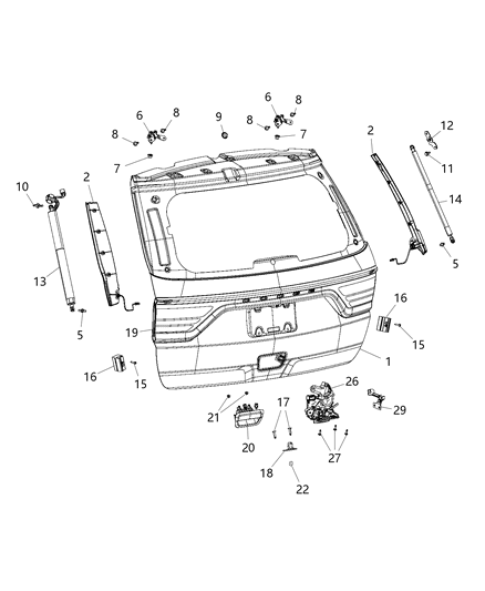 2015 Dodge Durango Handle-LIFTGATE Diagram for 1YK38KBUAD