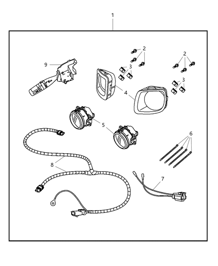 2009 Chrysler PT Cruiser Light Kit - Fog Diagram