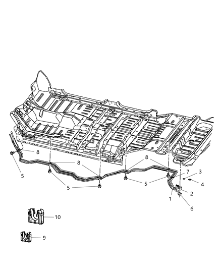 2008 Chrysler Aspen Auxiliary A/C & Heater Plumbing Diagram