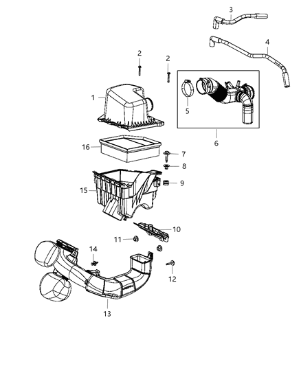 2012 Dodge Dart Air Cleaner Diagram 1