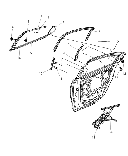 2000 Dodge Intrepid Molding-Rear Door Diagram for 4780124AD