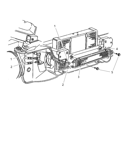 1997 Dodge Viper Transmission Oil Cooler & Lines Diagram