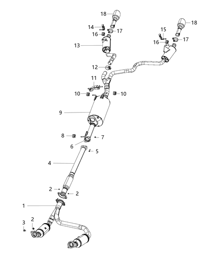 2020 Ram 1500 Gasket-Exhaust Pipe Diagram for 68505222AA