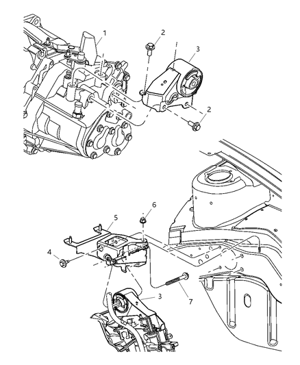 2004 Dodge Neon Mount, Transmission Diagram 1