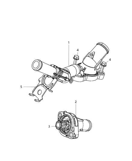 2009 Dodge Journey Thermostat & Related Parts Diagram 4