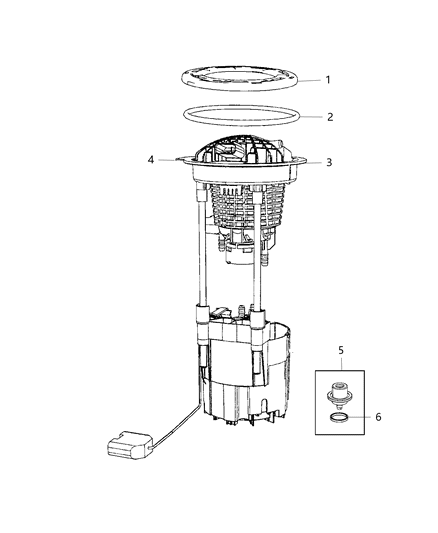 2008 Dodge Ram 1500 Fuel Pump/Level Unit Module Diagram for 68027923AB