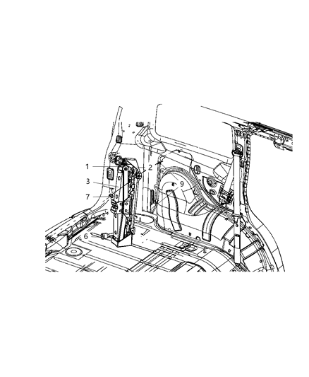 2010 Dodge Nitro Storage-Rear Load Floor Diagram for 1PH851K7AA