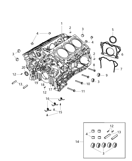 2019 Chrysler Pacifica Cylinder Block And Hardware Diagram 1