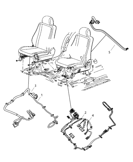 2009 Dodge Durango Wiring-Power Seat Diagram for 68003197AA