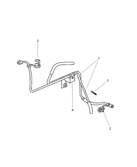 2001 Jeep Wrangler Fuel Lines, Front Diagram 2