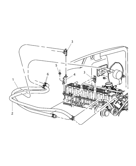 2006 Jeep Wrangler Hose-Heater Return Diagram for 55036382AD