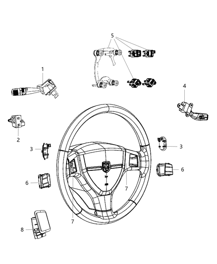 2012 Ram 2500 Switches - Steering Column & Wheel Diagram