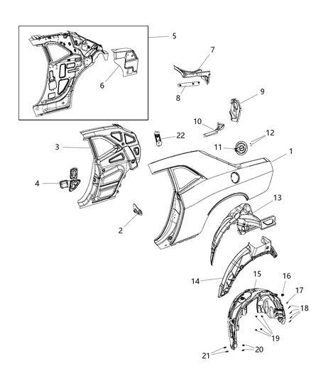 2018 Dodge Challenger Rear Quarter Panel Diagram