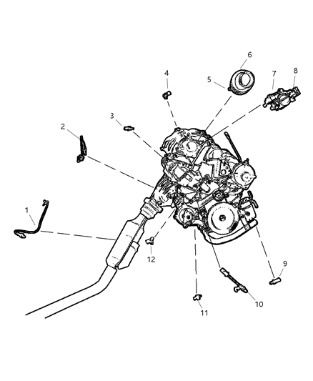 2001 Dodge Caravan Sensors - Engine Diagram 2