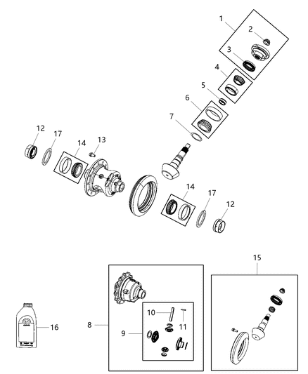 2019 Ram 4500 Differential Assembly, Front Diagram