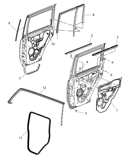 2008 Jeep Commander Body Weatherstrips & Seals Diagram 2