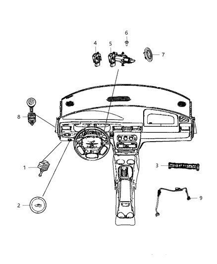 2011 Dodge Avenger Switch-Glove Box Diagram for 68084102AC