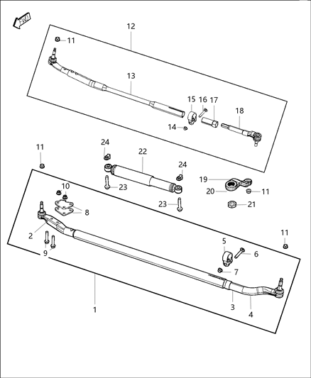 2015 Ram 2500 Tie Rod Diagram for 68111290AC